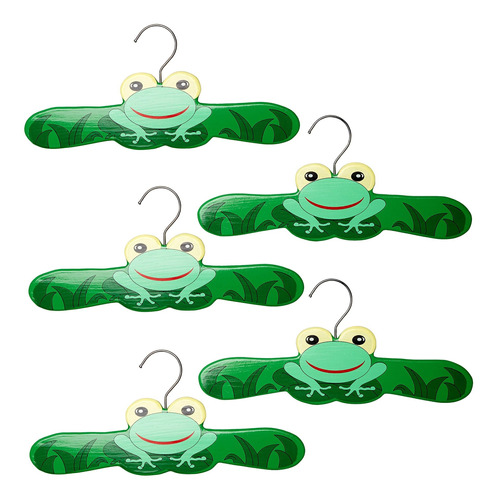 Kidorable Green Frog Fun Perchas De Madera Hechas A Mano Con