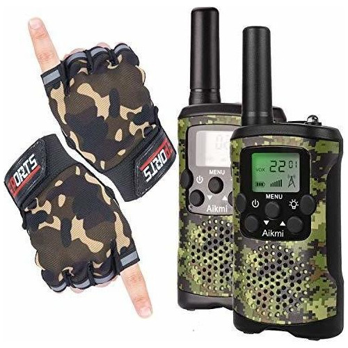 Walkie Talkies Para Niños Color Verde Camuflaje 2 Piezas