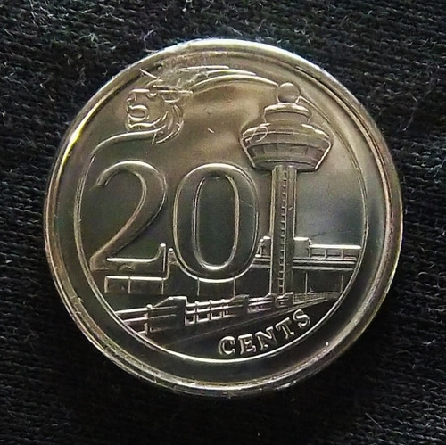 Singapur 20 Cents 2013 Sin Circular Km 347