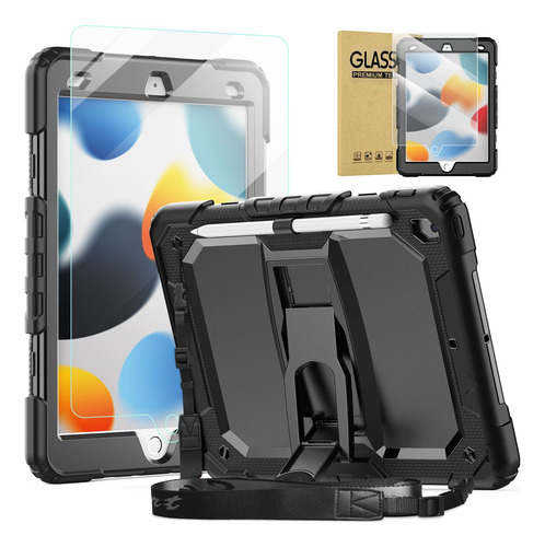 Mica + Funda Para iPad 10.2 9ª 8ª 7ª Gen 2021 A2602 Correa