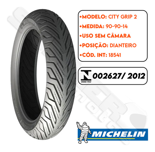 Par Pneu Lead 110 90/90-14 + 100/90-10 Sem Camara City Grip2