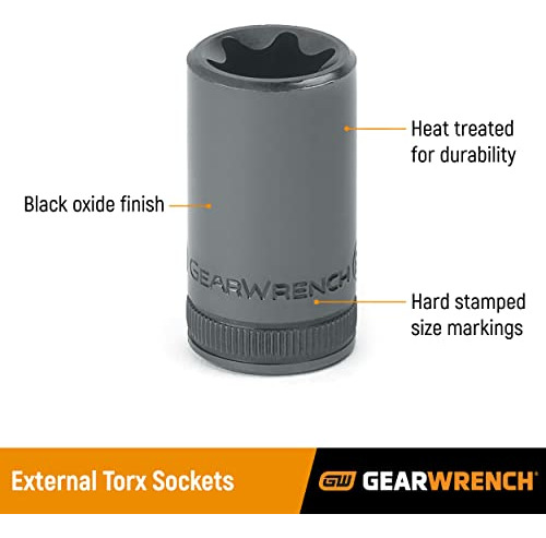 Llave De Engranajes Con Conector Torx Externo De 1/2 Impulsi