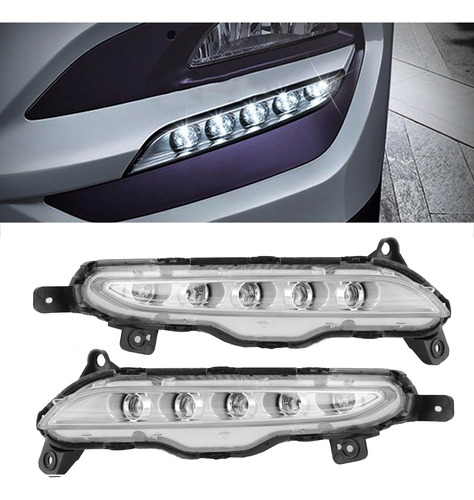 Luz Antiniebla Led Drl Para Hyundai, Par De Luces De Circula