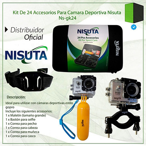 Kit Accesorios Para Gopro Estuche Impermeable 24 Piezas