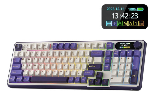 Teclado Mecanico Royal Kludge Rks98 96% Rgb Switch Brown Preto Espanhol América Latina Blackberry