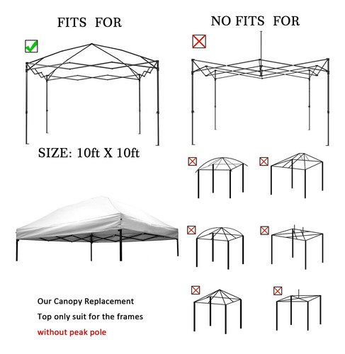 Toldo De Repuesto 3 X 3 Metros Color Blanco Con Revestimient