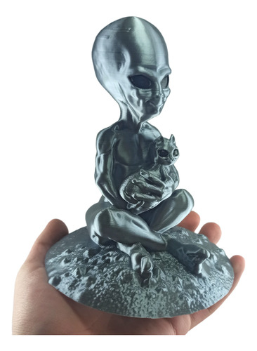 Figura Mega Alien Con Gato Marciano Con Michi Extraterrestre