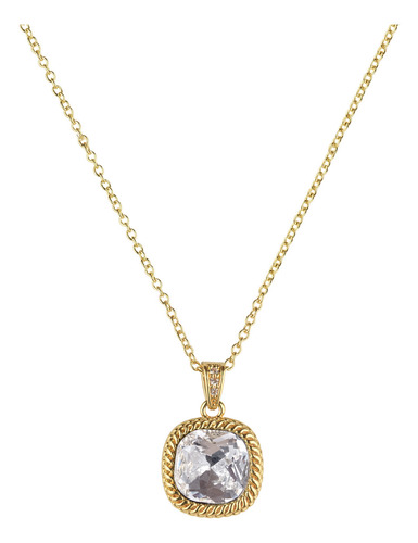 Collar Mujer Oro 14k Plata Zirconia, Mamá Luckyly Color Dorado