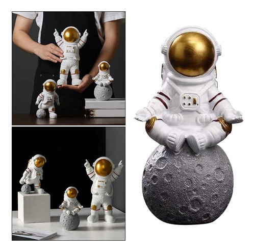 Escultura De Astronauta De Resina, 2 Piezas