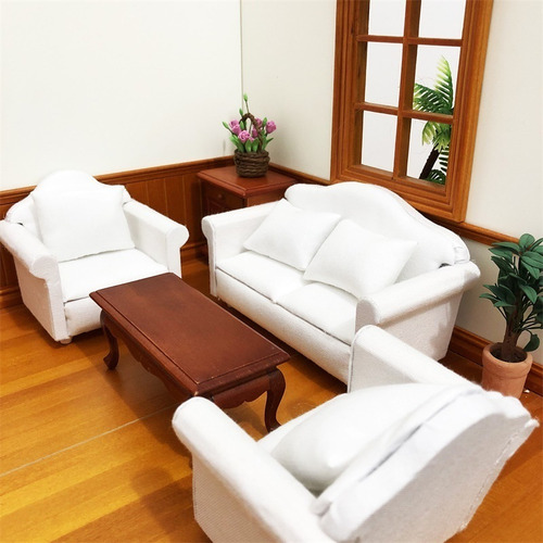 3pcs Mini Dollhouse Sofá 112 Escala Juguetes De Muebles