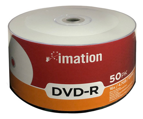 Dvd-r Mídia Virgem Imation 16x 4.7gb Printable Tubo Com 50