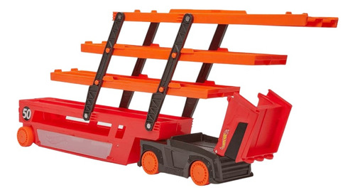 Hot Wheels Mega Remolque Camion Transportador Para 50 Autos Rojo