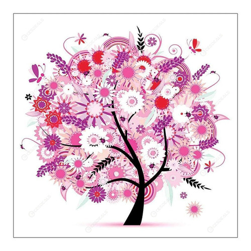 Imagen 1 de 5 de Pintura Diamante Arbol (cristal Redondo)