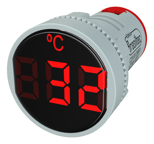 Kit C/ 30 Un Medidor De Temperatura 22mm Verm -20 Ate 100ºc