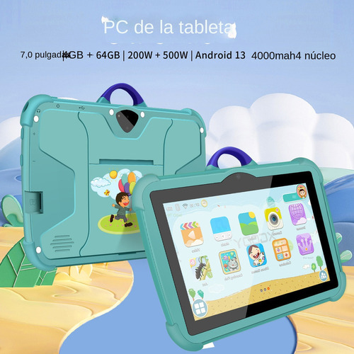 Para Tablet Infantil Bdf 7 4gb+64gb Com Android 13, Wifi