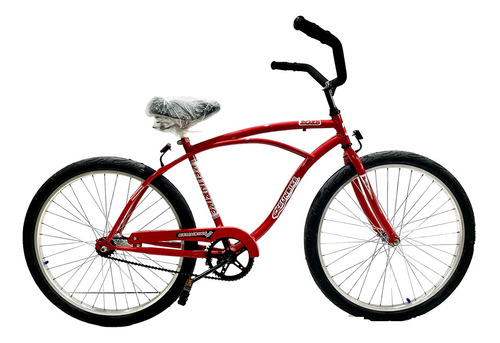 Bicicleta playera masculina Kelinbike V26PHC freno contrapedal cambio Tough color rojo con pie de apoyo  