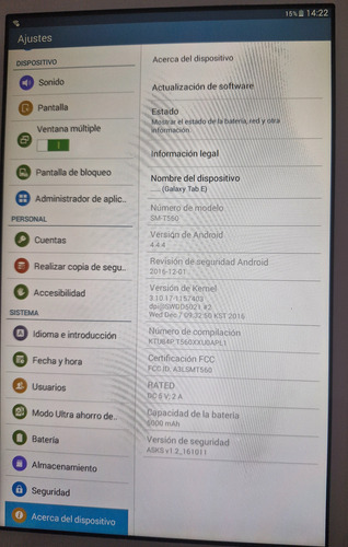 Tablet Samsung Tab E Sm-t560 9.6 Pulgadas Blanco (Usado)
