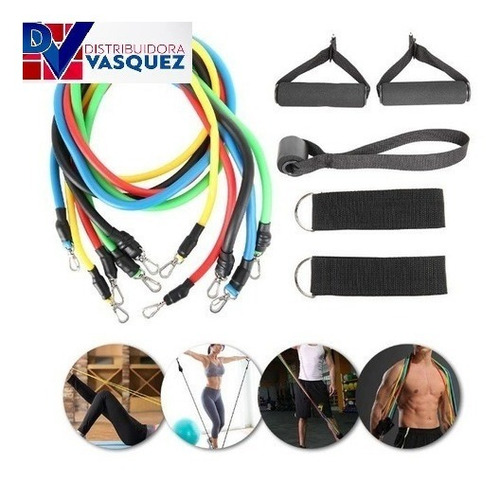 Imagen 2 de 5 de Kit Bandas De Resistencia Gym Fitness Portátiles