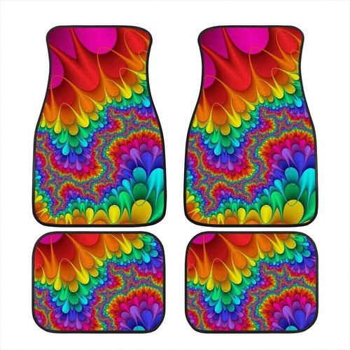 4 Piezas Rainbow Boho Étnico Tie Dye Alfombra Del Piso...