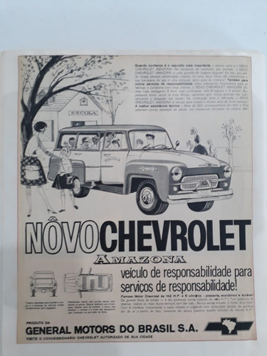 Propaganda Antiga Chevrolet Amazona 3100 Escolar