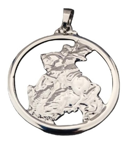 Pingente Rellicari Medalha De Sao Jorge Em Aço A020