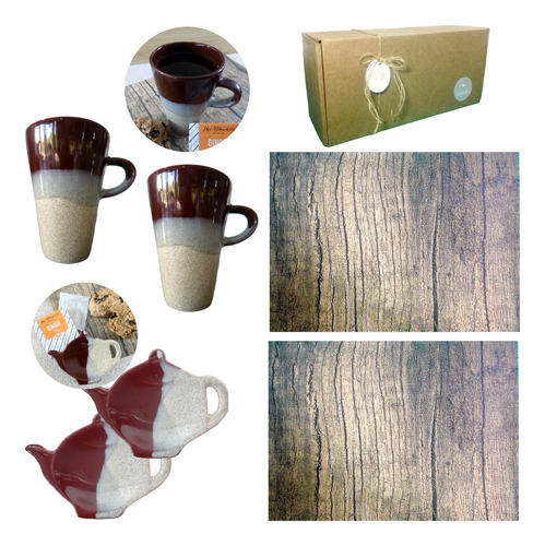 Set Desayuno Taza Kit Box Cerámica Artesanal Regalo Kvjc207