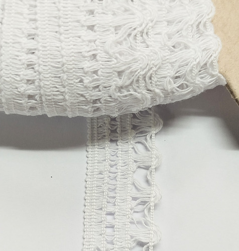 Puntilla De Algodon Por 12 M Modelo 2042 Blanco