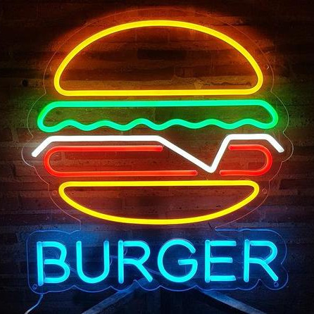 Letrero Led Neon En Acrilico De 3 Mm 40*38cm Burguer