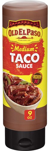 Old El Paso Salsa De Tacos, Mediano, Botella Para Apretar, 9