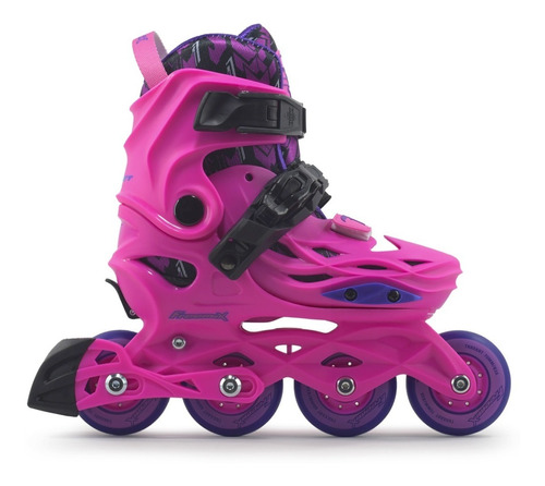 Patins Inline Infantil Traxart Freemix  Abec-9 Hardboot Rosa