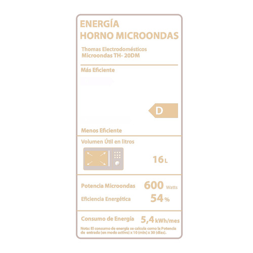 Microondas Thomas Th-20dm Digital 20 Litros