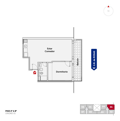 Juan Manuel De Rosas Y Mendoza - Dpto De 1 Dormitorio Externo. Posibilidad Cochera. 