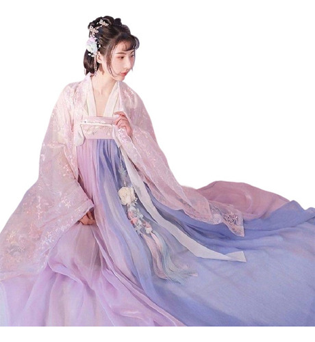 Vestido Hanfu De Flores Tradicional Para Mujer, Chino Antigu