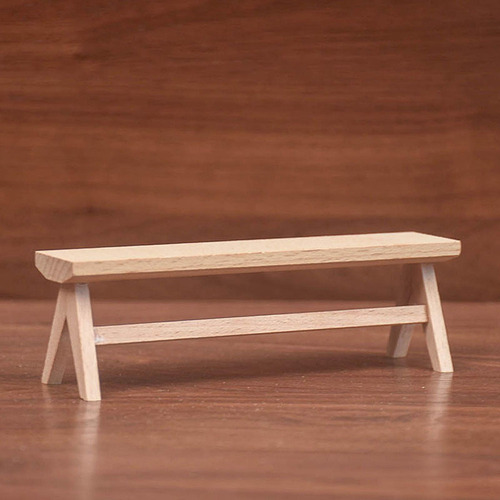 ( 1/12 Banco De Casa De Muñecas Silla De Madera En Miniatura