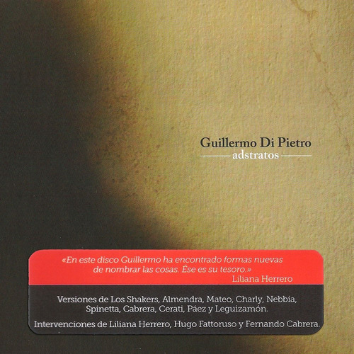 Imagen 1 de 1 de Guillermo Di Pietro - Adstratos - Cd