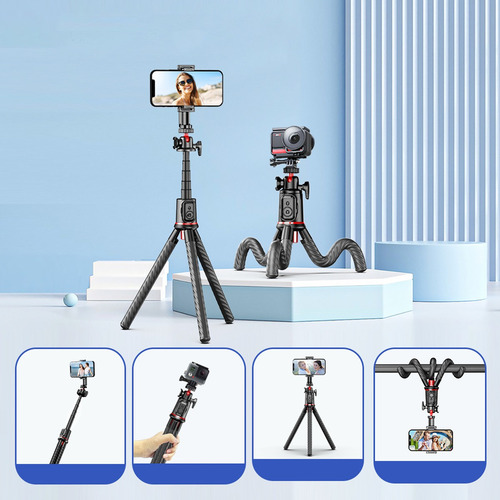 A 63.8 Cm Selfies Stick Con Trípode Bluetooth Control Remoto