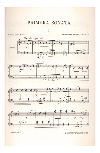 Primera Sonata Para Piano.