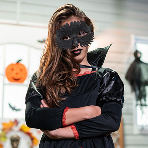 Halloween Decor Feather Eye For Stage Performance Prom Negro