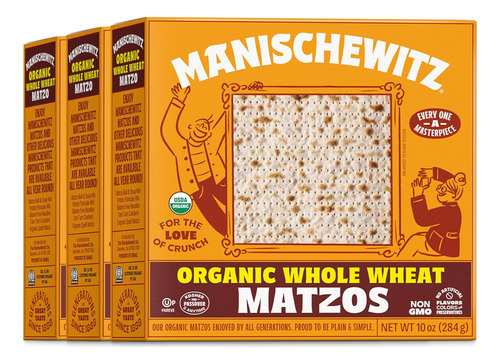 Manischewitz Matzos De Trigo Integral Orgánico Kosher Para P