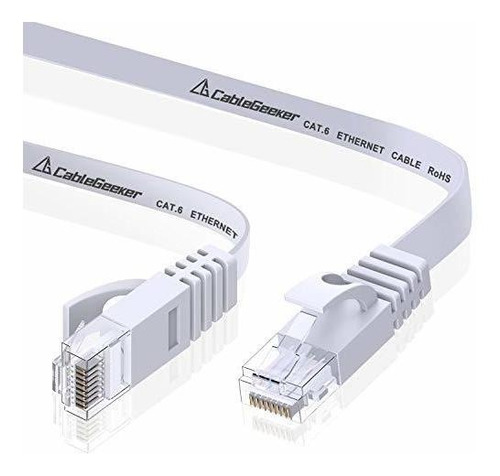 Pack De 5 Cables Ethernet Cat 6 De 10 Ft, Plano, Blanco