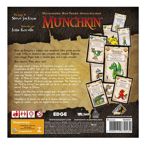 Imagem 2 de 4 de Munchkin Jogo De Cartas Lacrado Galápagos Jogos