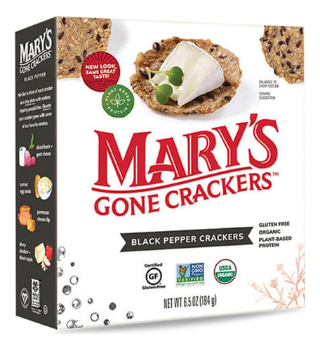 Mary's Gone Crackers - Galletas De Pimienta, Color Negro