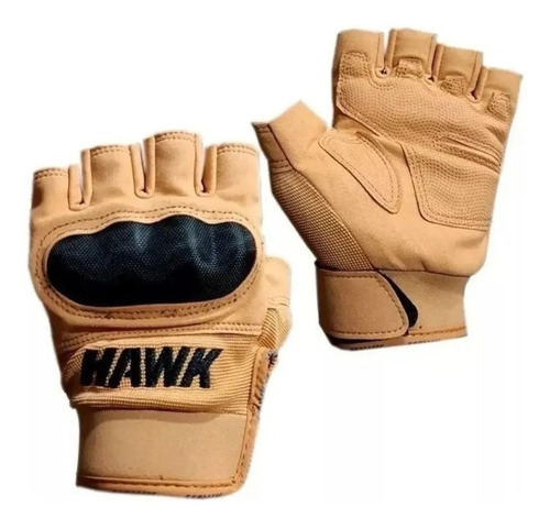 Guantes Hawk Army Medio Dedo Verano Protecciones Motodelta