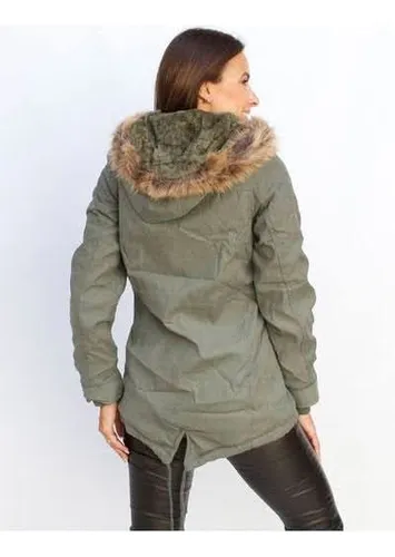 Campera Parka Mujer Gabardina Con Piel Importada Bukingham - $ 79.000