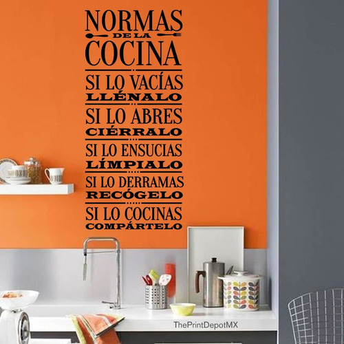 Vinil Decorativo Normas De Cocina