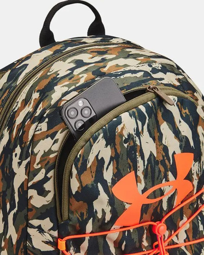 Mochila Under Armour Hustle Sport Backpack Azul Color Verde Diseño de la tela Lisa