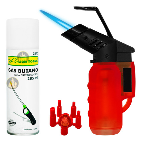 Encendedor Soplete 1 Llama Recargable Butano Retro