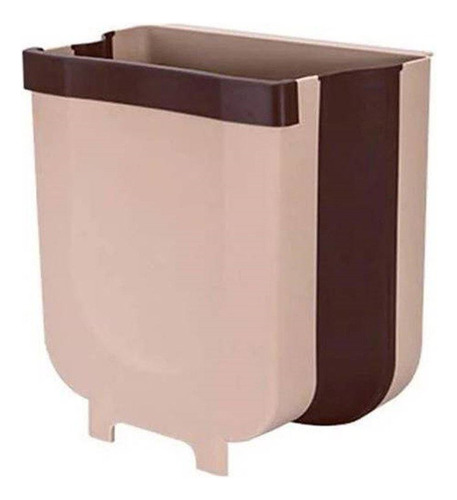 Cesto Basura Tacho Residuo Cocina Plegable Papelera Color Beige