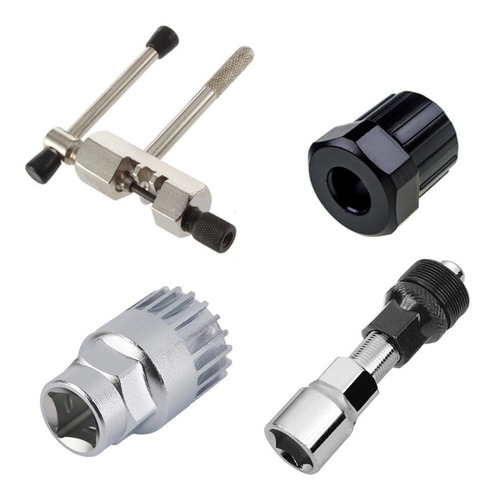 Imagem 1 de 6 de Kit Chave Bike Corrente Extrator Pedivela Movimento Central