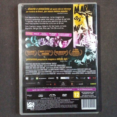Dvd Tropicália - Documentário - Marcelo Machado (Usado)